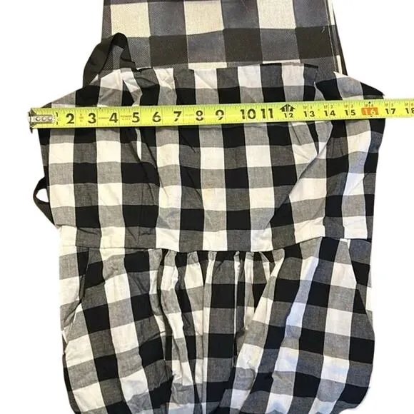 NEW Tuckernuck Women's Large LELIA Black White Gingham Maxi Dress