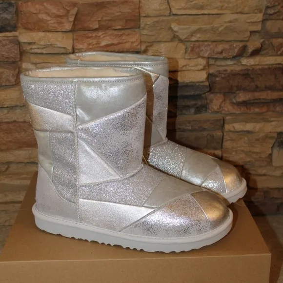 NEW UGG Classic‎ PATCHWORK Glitter Boots