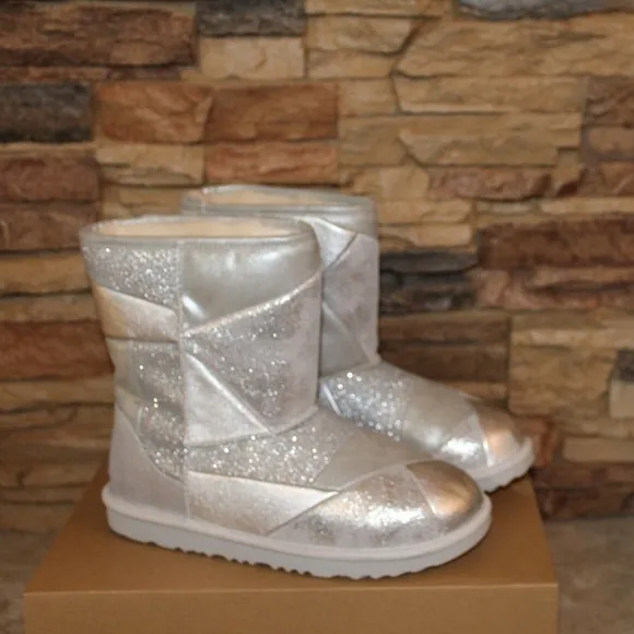 NEW UGG Classic‎ PATCHWORK Glitter Boots