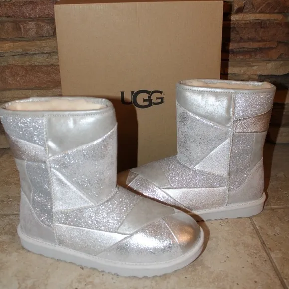 NEW UGG Classic‎ PATCHWORK Glitter Boots