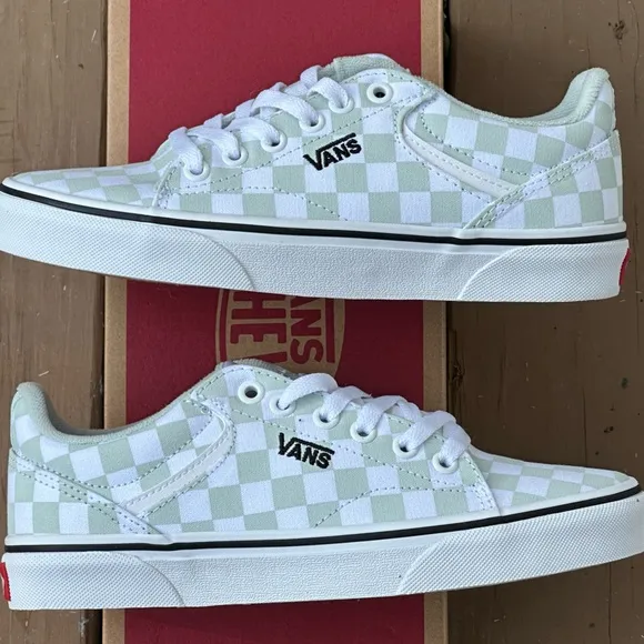 NEW Vans Seldan Casual Sneakers Canvas Checkerboard - Sizes 6.5 (fits 5Y)
