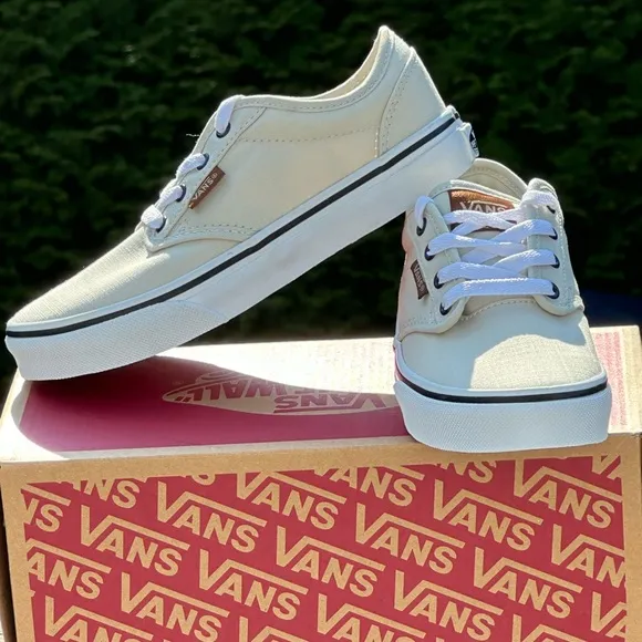 NEW Vans Youth Atwood Casual Sneakers Beige Canvas -  YT Sizes 11, 12, 1, 4, 5