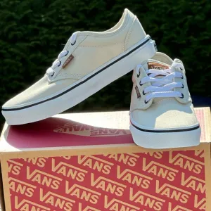 NEW Vans Youth Atwood Casual Sneakers Beige Canvas -  YT Sizes 11, 12, 1, 4, 5