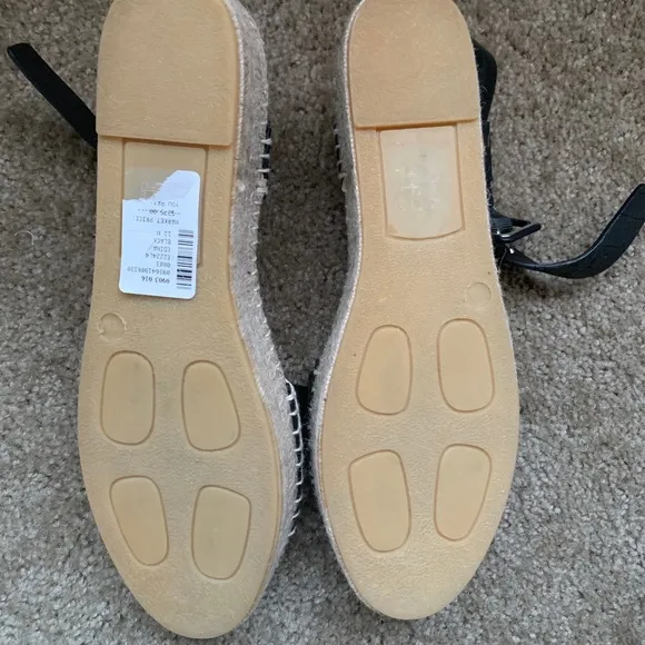NEW Vince Edina Black Flatform Croc Espadrilles 11
