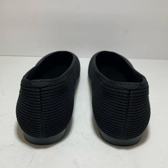New VIVAIA Square-Toe V-Cut Washable Black Knit Margot 2.0 Flats Size 39.5/8.5 W