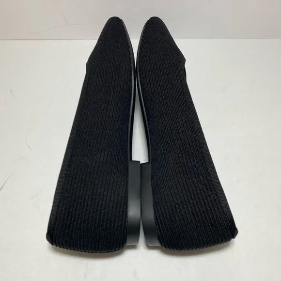 New VIVAIA Square-Toe V-Cut Washable Black Knit Margot 2.0 Flats Size 39.5/8.5 W