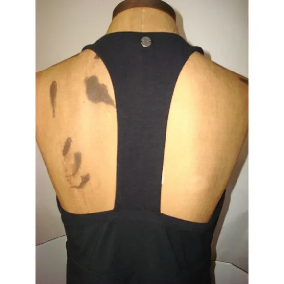 New Womens NWT PrAna M Caliexico Dress Black Bra High Neck Racer Back Recycled