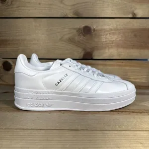 NEW Women’s Size 10.5 Adidas Gazelle Bold “Triple White” Low Top Sneakers IE5130