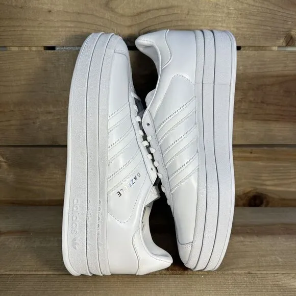 NEW Women’s Size 10.5 Adidas Gazelle Bold “Triple White” Low Top Sneakers IE5130