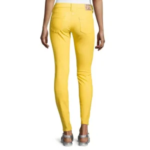 New Womens True Religion Brand Jeans 24 Bright Yellow Skinny Pants Shannon Cords