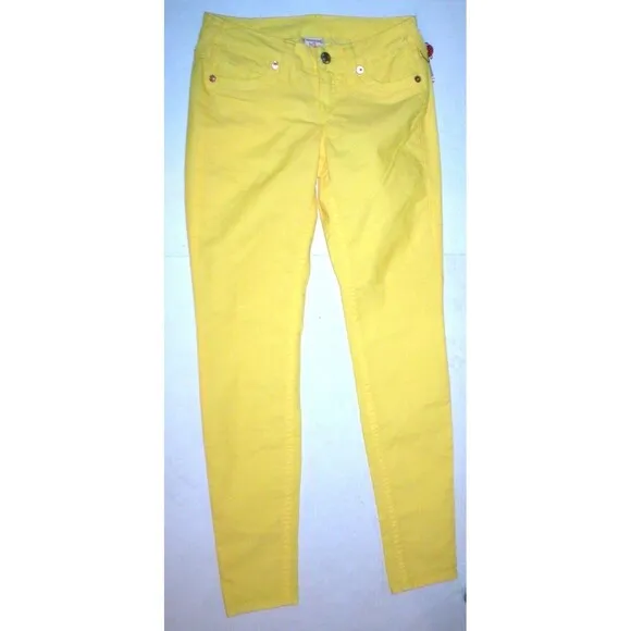 New Womens True Religion Brand Jeans 24 Bright Yellow Skinny Pants Shannon Cords