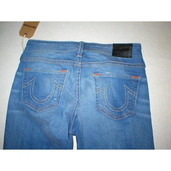 New Womens True Religion Brand Jeans 24 NWT Charlize Flare USA Bell Blue