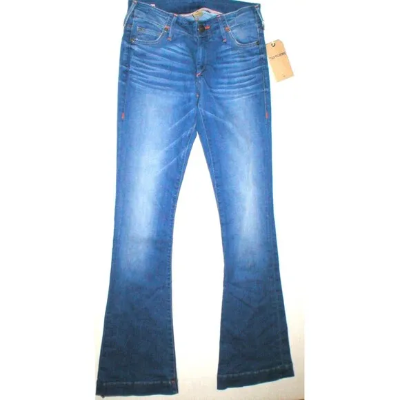 New Womens True Religion Brand Jeans 24 NWT Charlize Flare USA Bell Blue