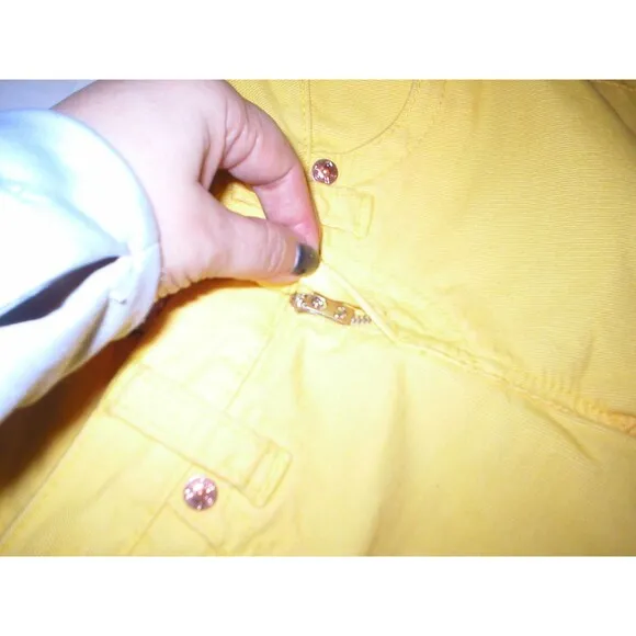 New Womens True Religion Brand Jeans 25 Bright Yellow Skinny Pants Shannon Cords