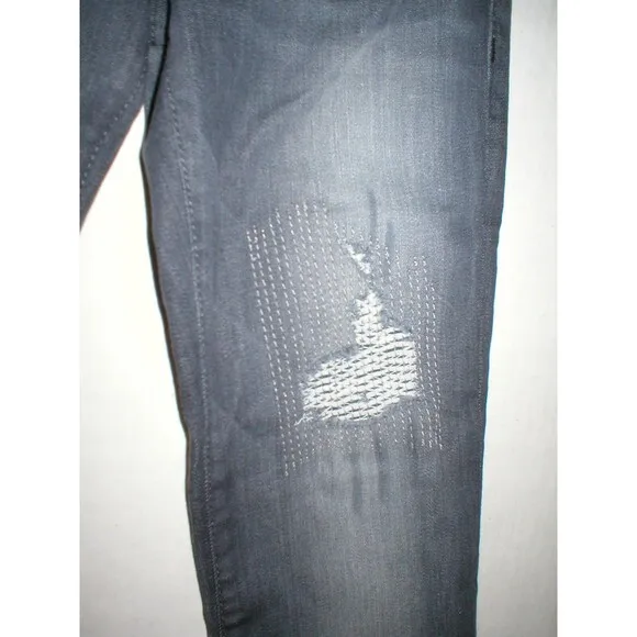 New Womens True Religion Brand Jeans Cora Metal Studs Destroyed Black NWT USA 24