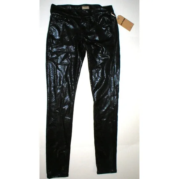 New Womens True Religion Brand Jeans Skinny Black 24 NWT USA Python Casey Snake