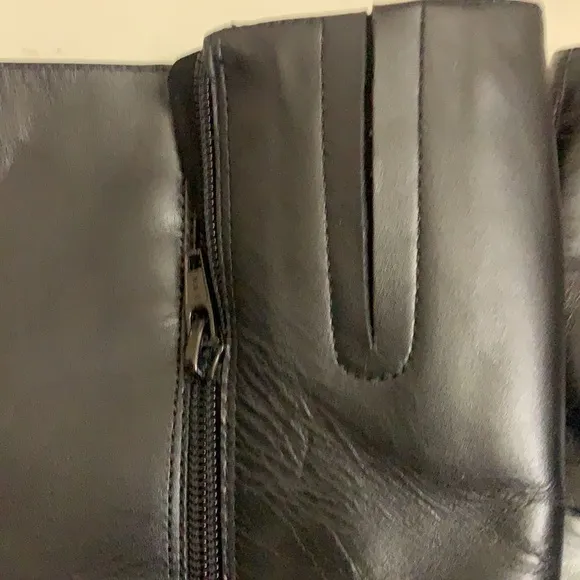 NEW YORK TRANSIT BLACK LEATHER BOOTS SZ 6 M Stiletto Heels