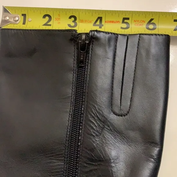 NEW YORK TRANSIT BLACK LEATHER BOOTS SZ 6 M Stiletto Heels