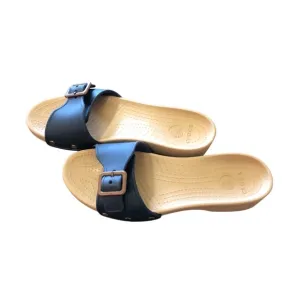 NEW🌟Crocs Blue and Tan Women's Slide Sandals size 9 summer resort travel comfort