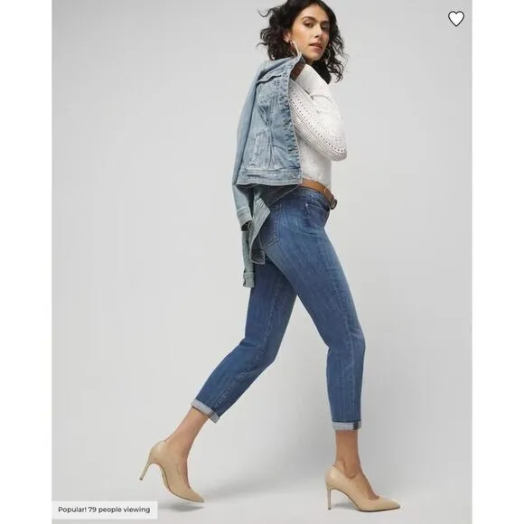 New! White House Black Market midrise girlfriend everyday‎ soft jeans, size 4