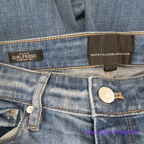 New! White House Black Market midrise girlfriend everyday‎ soft jeans, size 4