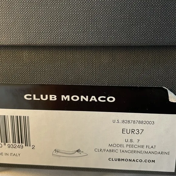 NIB | Club‎ Monaco &quot;Peechie&quot; Leather Ballet Flats Tangerine