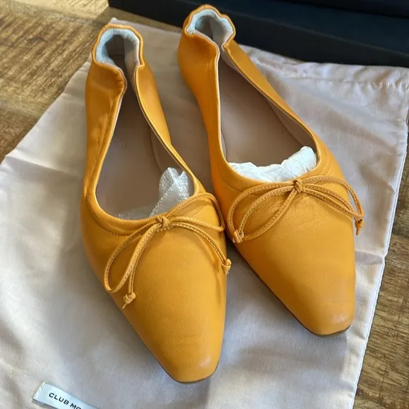 NIB | Club‎ Monaco &quot;Peechie&quot; Leather Ballet Flats Tangerine