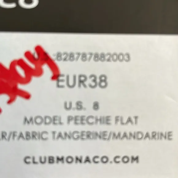 NIB | Club‎ Monaco &quot;Peechie&quot; Leather Ballet Flats Tangerine