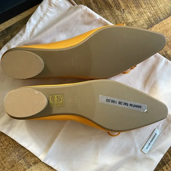 NIB | Club‎ Monaco &quot;Peechie&quot; Leather Ballet Flats Tangerine