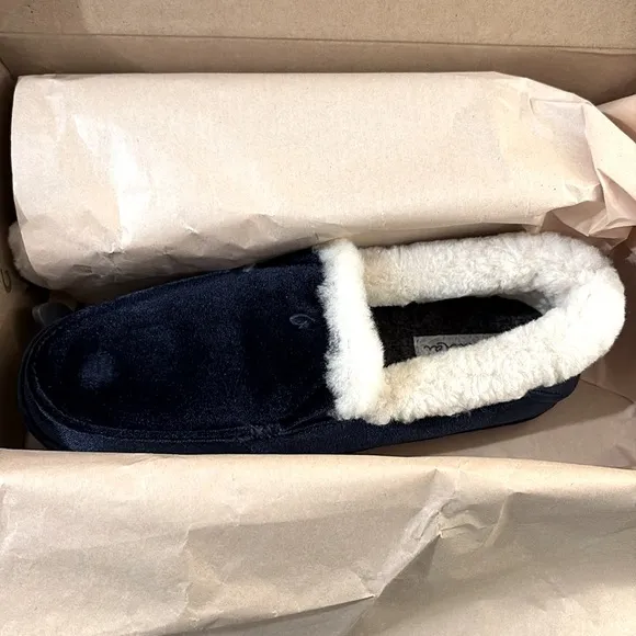 NIB [OluKai] Ku'una Lanui Indoor/Outdoor Soft Velvet Slipper Navy Blur Women’s 6