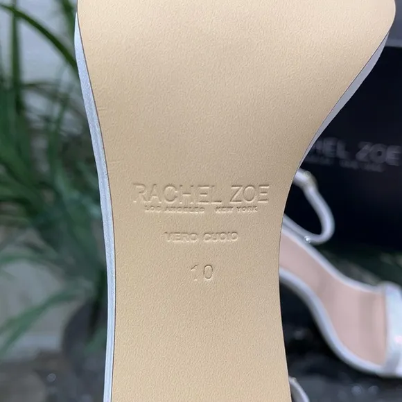 🔥NIB🔥 Rachel Zoe Napa Leather Ema White Glitter Heel  Size 10