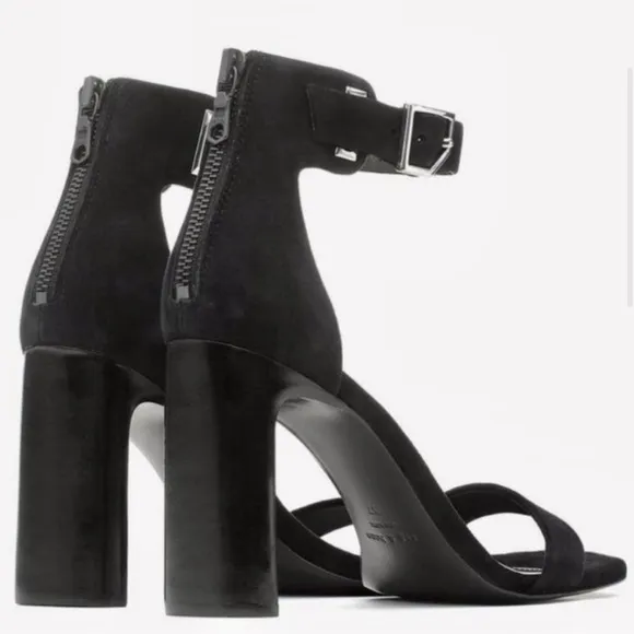 NIB Rag &amp; Bone Black Suede Ellis Sandals Size 9.5