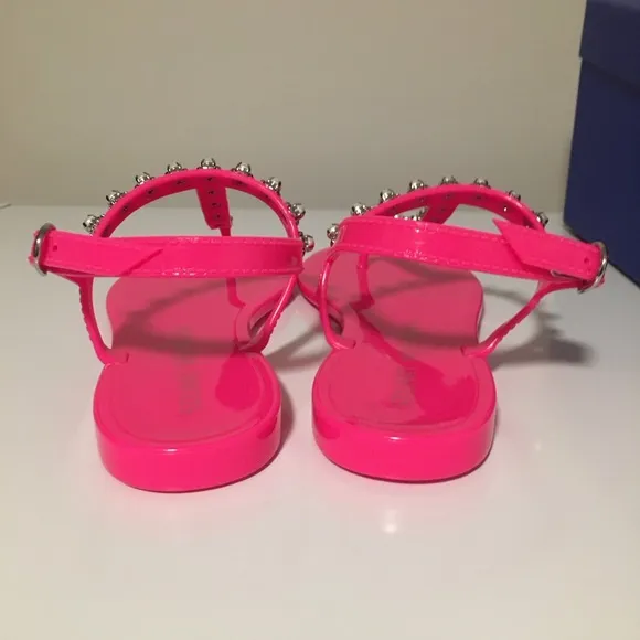 NIB Stuart Weitzman Goldie Pearl Crystal Jelly Sandals