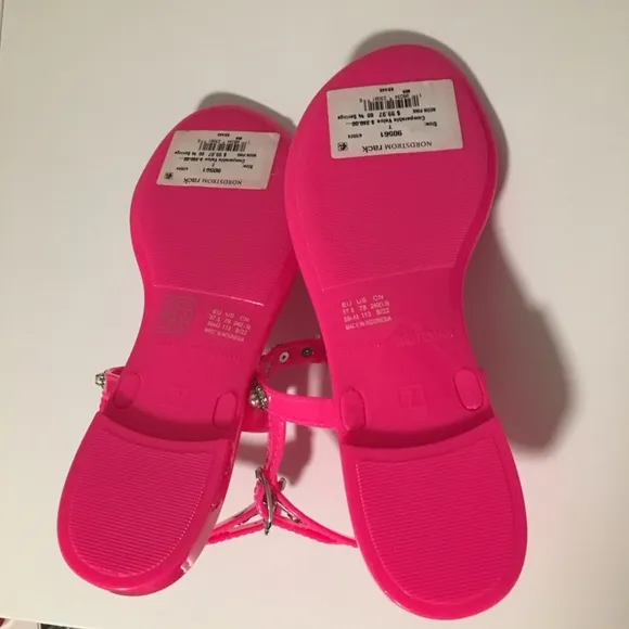 NIB Stuart Weitzman Goldie Pearl Crystal Jelly Sandals