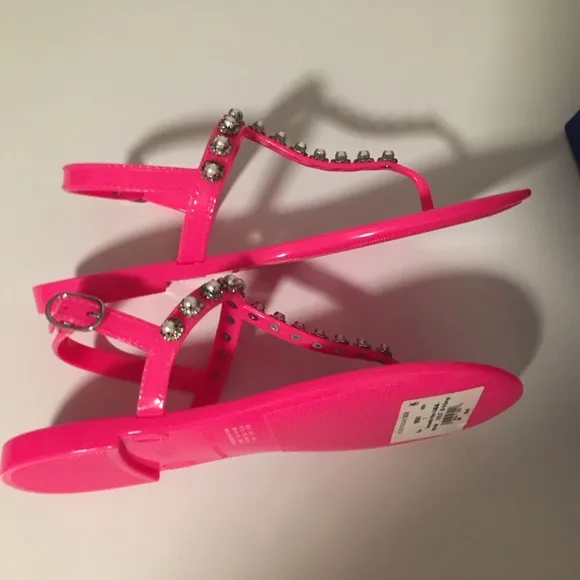 NIB Stuart Weitzman Goldie Pearl Crystal Jelly Sandals