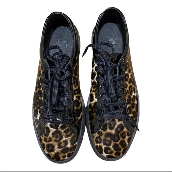 NIB THE KOOPLES Women’s Leopard Low Top Leather Urban Sneakers Size FR 41/US 10