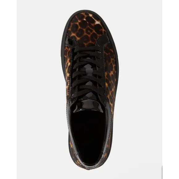 NIB THE KOOPLES Women’s Leopard Low Top Leather Urban Sneakers Size FR 41/US 10