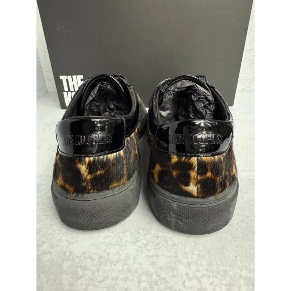 NIB THE KOOPLES Women’s Leopard Low Top Leather Urban Sneakers Size FR 41/US 10