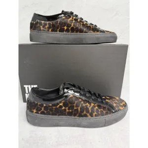 NIB THE KOOPLES Women’s Leopard Low Top Leather Urban Sneakers Size FR 41/US 10