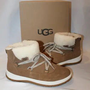 NIB UGG LAKESIDER HERITAGE LACE UP SUEDE SHEARLING LINED ANKLE‎ BOOTS CHESTNUT