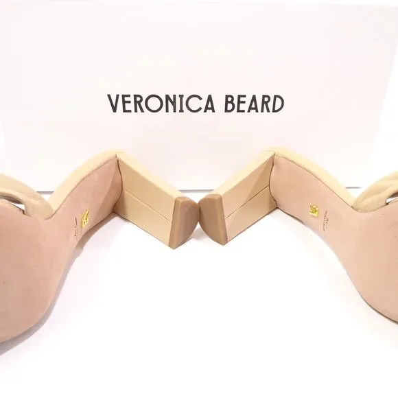 NIB Veronica Beard Women's Ganita NUDE Sandals Mules NIB 350 Sz 7.5  NUDE