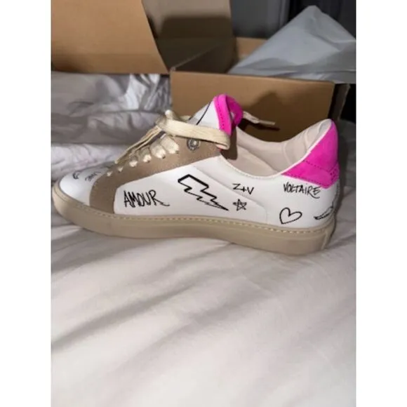 NIB Zadig &amp; Voltaire Charms Print Sneaker in Paradise size 39