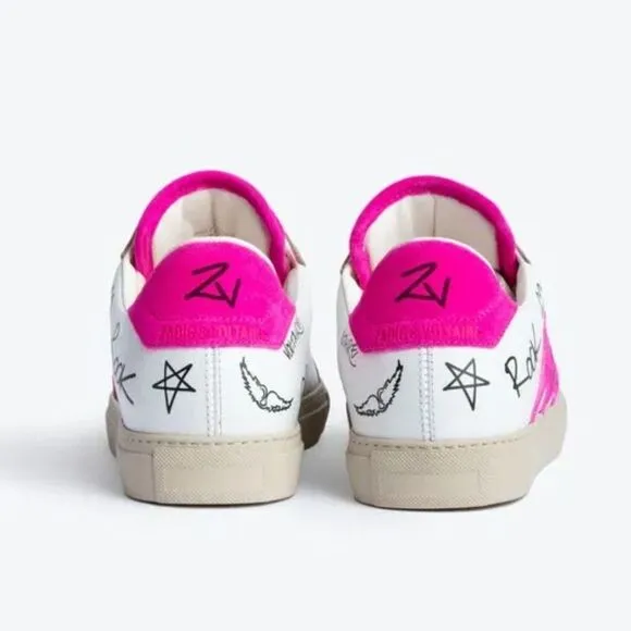 NIB Zadig &amp; Voltaire Charms Print Sneaker in Paradise size 39