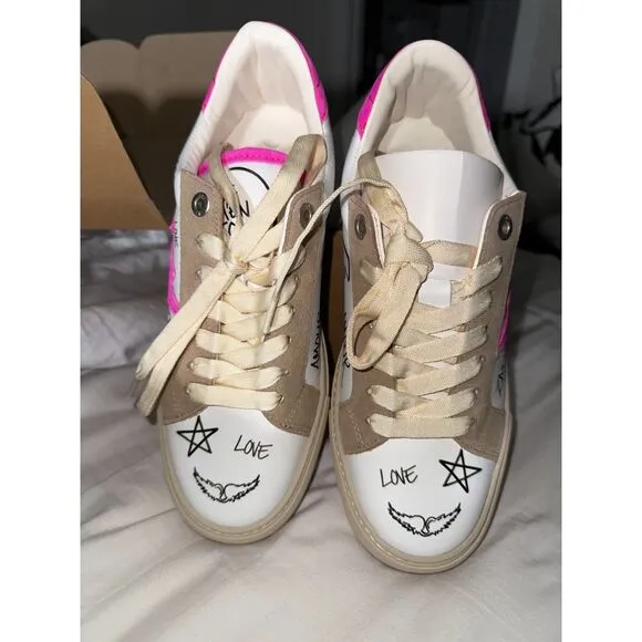 NIB Zadig &amp; Voltaire Charms Print Sneaker in Paradise size 39