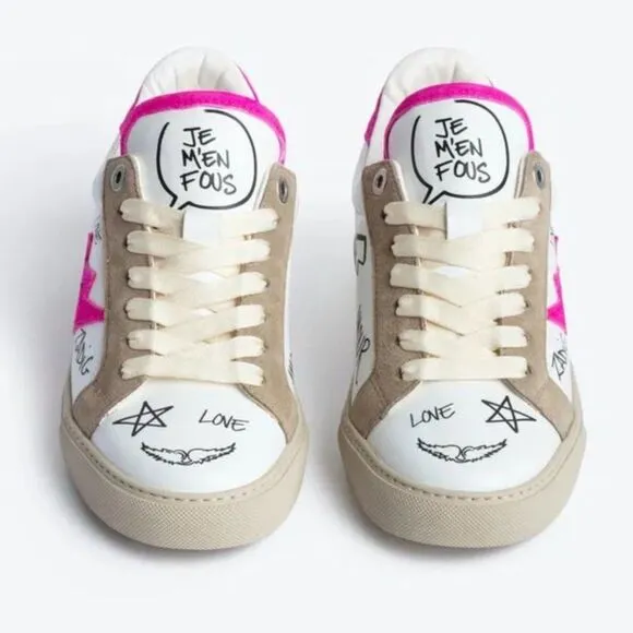 NIB Zadig &amp; Voltaire Charms Print Sneaker in Paradise size 39