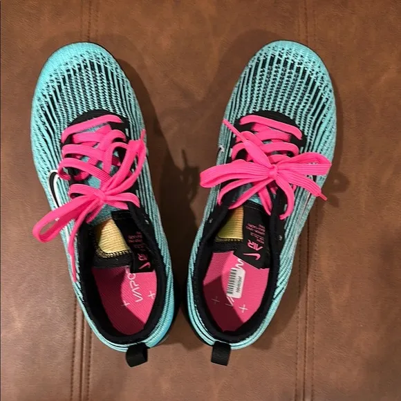 Nike Air Black and Teal Sneakers with Pink Laces - New w/o tags