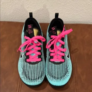 Nike Air Black and Teal Sneakers with Pink Laces - New w/o tags