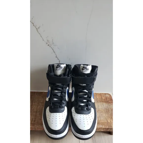 Nike Air Force 1 High By You Mens 8.5 Black White Blue Custom Sneakers AQ3771994