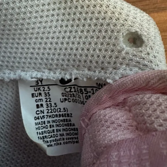 Nike Air Force 1 “White Elemental Pink” Sneakers, Size: 3Y