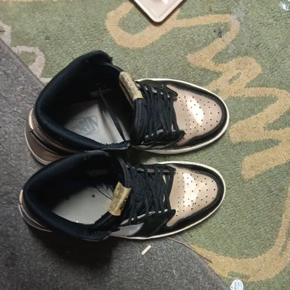 Nike Air High-Top Black and Gold Sneakers